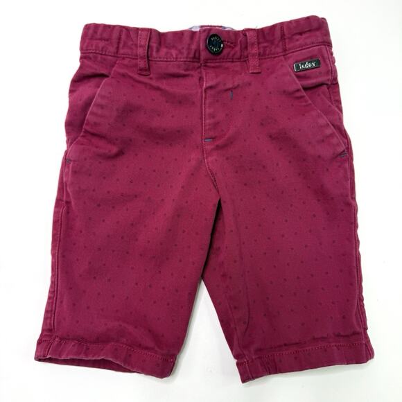Baker by Ted Baker Toddler Boy Chino Burgundy Polka Dots Shorts Age 2-3 Preppy - Picture 1 of 7